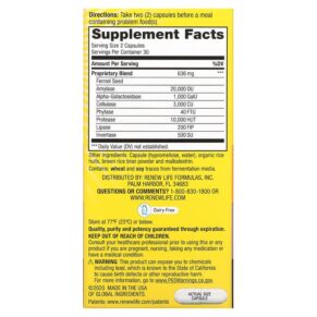 Renew Life Gas Stop Enzyme Formula 60 Vegetarian Capsules 3 Thực phẩm bổ sung Renew Life Gas Stop Enzyme Formula 60 Vegetarian Capsules 631257534897