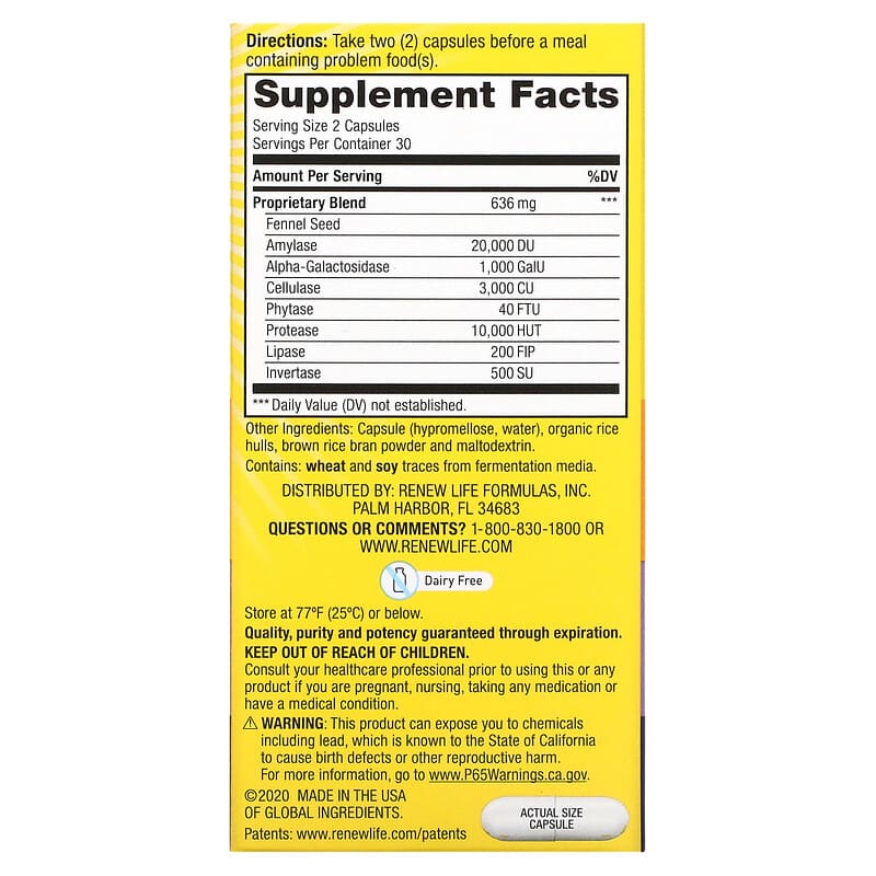 Renew Life Gas Stop Enzyme Formula 60 Vegetarian Capsules 2 Thực phẩm bổ sung Renew Life Gas Stop Enzyme Formula 60 Vegetarian Capsules 631257534897