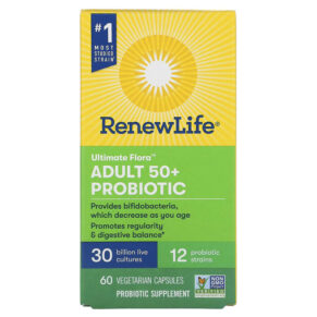 Thực phẩm chức năng Renew Life Ultimate Flora Adult 50+ Probiotic 30 Billion Live Cultures 60 Vegetarian Capsules 631257121134