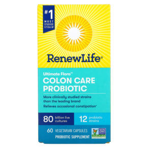 Thực phẩm chức năng Renew Life Ultimate Flora Colon Care Probiotic 80 Billion CFU 60 Vegetarian Capsules 631257121240