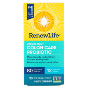Thực phẩm chức năng Renew Life Ultimate Flora Colon Care Probiotic 80 Billion Live Cultures 30 Vegetarian Capsules 631257121226
