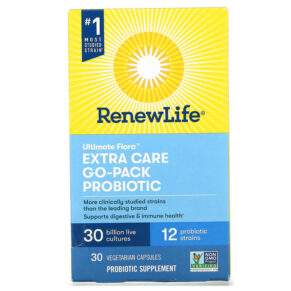 Thực phẩm bổ sung Renew Life Ultimate Flora Extra Care Go-Pack Probiotic 30 Billion Live Cultures 30 Vegetarian Capsules 631257156730