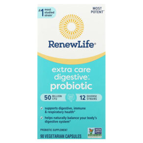 Thực phẩm chức năng Renew Life Ultimate Flora Extra Care Probiotic 50 Billion Live Cultures 90 Vegetarian Capsules 631257121097