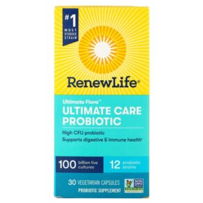 Thực phẩm chức năng Renew Life Ultimate Flora Ultimate Care Probiotic 100 Billion Live Cultures 30 Vegetarian Capsules 631257121035