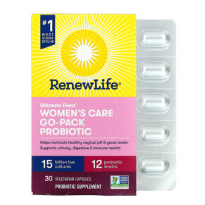 Thực phẩm chức năng Renew Life Ultimate Flora Women's Care Go-Pack Probiotic 15 Billion Live Cultures 30 Vegetarian Capsules 631257158727