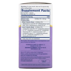 Thực phẩm bổ sung Renew Life Women's Care Probiotic 50 Billion CFU 60 Vegetarian Capsules 631257121196