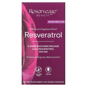 Thực phẩm chức năng Reserveage Nutrition Resveratrol 500 mg 60 Veggie Capsules 094922281906