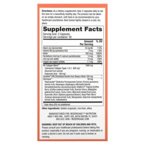 Thực phẩm bổ sung Reserveage Nutrition Tres Beauty 3 with Biotin & Hyaluronic Acid 90 Capsules 859569002877
