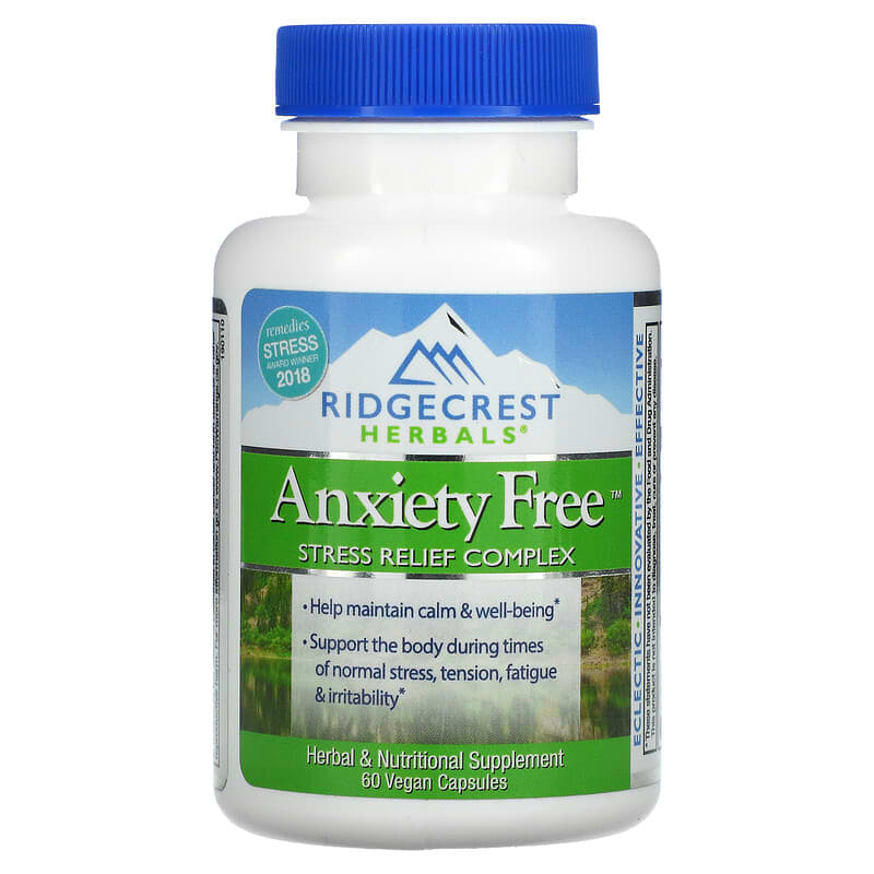 RidgeCrest Herbals Anxiety Free Stress Relief Complex 60 Vegan Capsules 8 Thực phẩm chức năng RidgeCrest Herbals Anxiety Free Stress Relief Complex 60 Vegan Capsules 355724003203