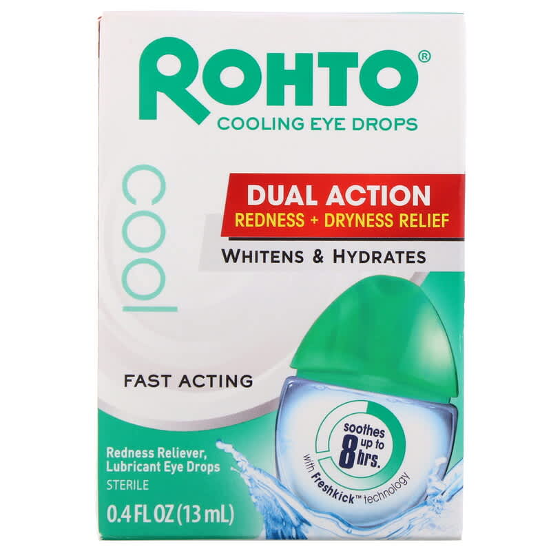 Rohto Cooling Eye Drops Dual Action Redness + Dryness Relief 0.4 fl oz (13 ml) 8 Thực phẩm chức năng Rohto Cooling Eye Drops Dual Action Redness + Dryness Relief 0.4 fl oz (13 ml) 310742010749