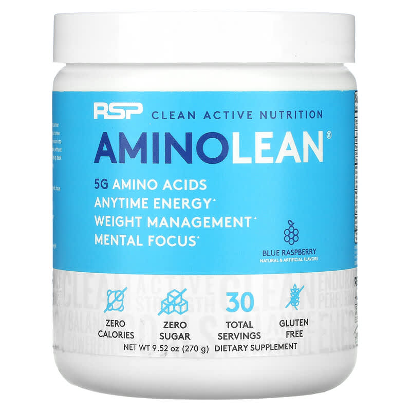 RSP Nutrition AminoLean Blue Raspberry 9.52 oz (270 g) 8 Thực phẩm chức năng RSP Nutrition AminoLean Blue Raspberry 9.52 oz (270 g) 858491007370