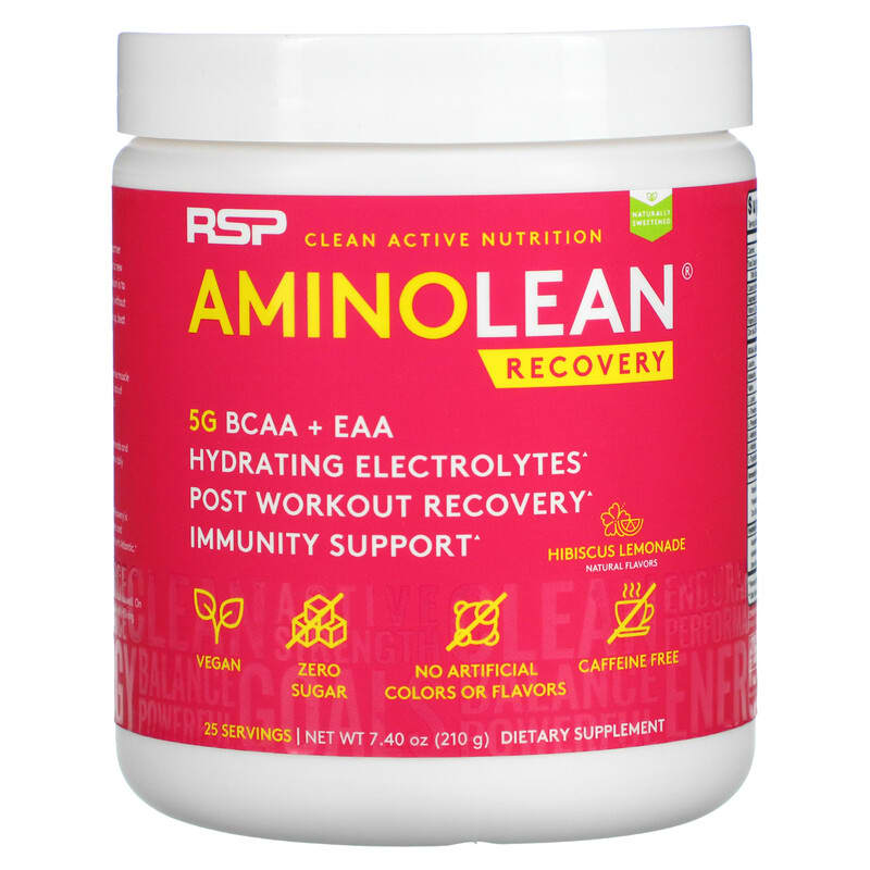 RSP Nutrition AminoLean Recovery Hibiscus Lemonade 7.40 oz (210 g) 8 Thực phẩm chức năng RSP Nutrition AminoLean Recovery Hibiscus Lemonade 7.40 oz (210 g) 850019469462