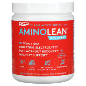 Thực phẩm chức năng RSP Nutrition AminoLean Recovery Tropical Island Punch Caffeine Free 8.99 oz (255 g) 850019469547