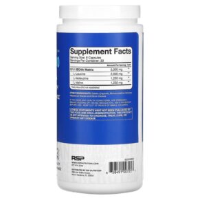 Thực phẩm bổ sung RSP Nutrition BCAA 5000 Instantized BCAA 240 Capsules 858491007257