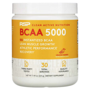 Thực phẩm chức năng RSP Nutrition BCAA 5000 Instantized BCAAs Orange Mango 5.000 mg 7.94 oz (225 g) 858491007332