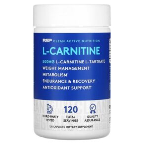 Thực phẩm chức năng RSP Nutrition L-Carnitine Weight Management 500 mg 120 Capsules 852113002019