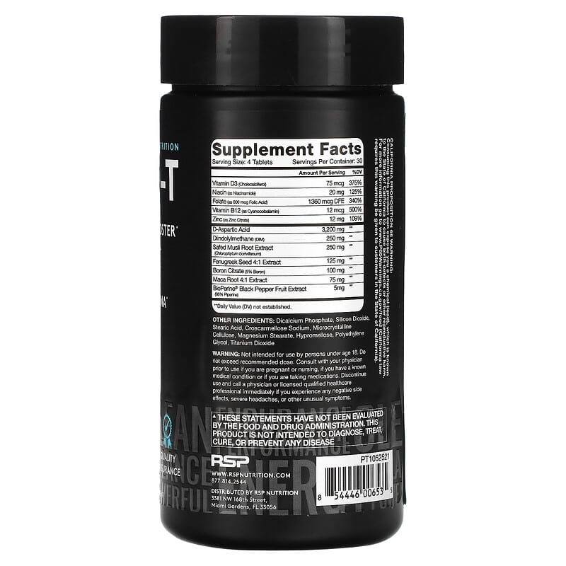 RSP Nutrition Prime-T Testosterone Booster 120 Tablets 2 Thực phẩm bổ sung RSP Nutrition Prime-T Testosterone Booster 120 Tablets 854446006535