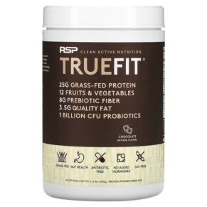 Thực phẩm chức năng RSP Nutrition TrueFit Grass-Fed Protein Shake with Fruits & Vegetbles Chocolate 2.16 lbs (980 g) 858491007455