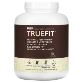 Thực phẩm chức năng RSP Nutrition TrueFit Grass-Fed Whey Protein Shake with Fruits & Vegetables Chocolate 4.32 lbs (1.960 kg) 858491007417