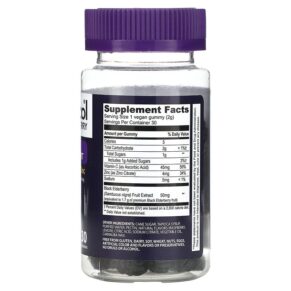 Thực phẩm bổ sung Sambucol Black Elderberry Advanced Immune Support with Vitamin C & Zinc 30 Gummies 896116001228