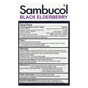 Sambucol Black Elderberry Cold & Flu Relief 30 Quick Dissolve Tablets 3 Thực phẩm bổ sung Sambucol Black Elderberry Cold & Flu Relief 30 Quick Dissolve Tablets 896116001501
