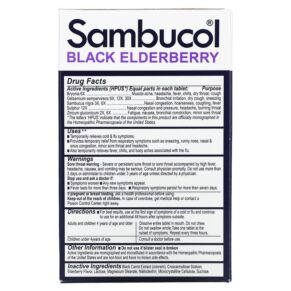Thực phẩm bổ sung Sambucol Black Elderberry Cold & Flu Relief Family Pack 60 Quick Dissolve Tablets 896116001440