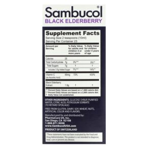 Thực phẩm bổ sung Sambucol Black Elderberry Syrup For Kids Berry Flavor 7.8 fl oz (230 ml) 896116001211