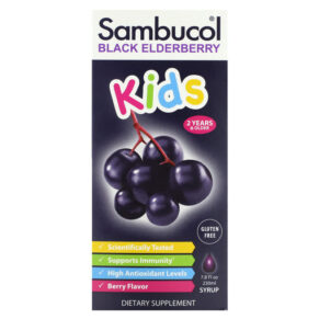 Thực phẩm chức năng Sambucol Black Elderberry Syrup For Kids Berry Flavor 7.8 fl oz (230 ml) 896116001211