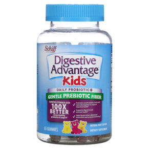 Thực phẩm chức năng Schiff Digestive Advantage Kids Daily Probiotic + Gentle Prebiotic Fiber Natural Fruit 65 Gummies 020525991300