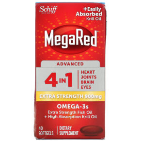 Thực phẩm chức năng Schiff MegaRed Advanced 4 In 1 Omega-3s Extra Strength 900 mg 40 Softgels 020525963994
