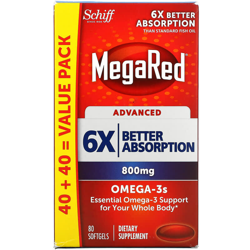 Schiff MegaRed Advanced 800 mg 80 Softgels 8 Thực phẩm chức năng Schiff MegaRed Advanced 800 mg 80 Softgels 020525974136