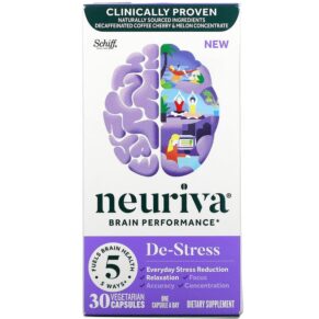 Thực phẩm chức năng Schiff Neuriva Brain Performance De-Stress 30 Vegetarian Capsules 647865195047