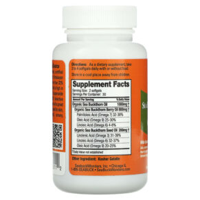 Thực phẩm bổ sung SeaBuckWonders Omega-7 Complete Sea Buckthorn Oil Blend 500 mg 60 Softgels 674756780112