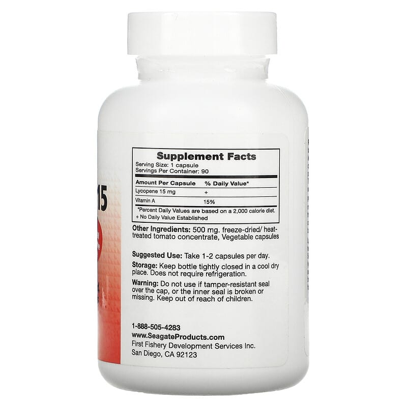 Seagate Lycopene-15 15 mg 90 V Capsules 2 Thực phẩm bổ sung Seagate Lycopene-15 15 mg 90 V Capsules 019277000576