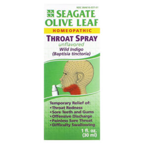 Thực phẩm chức năng Seagate Olive Leaf Throat Spray Unflavored 1 fl oz (30 ml) 019277000392