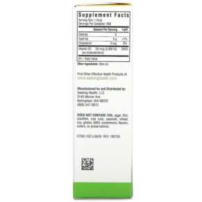 Thực phẩm bổ sung Seeking Health Vitamin D Drops 50 mcg (2.000 IU) 1 fl oz (30 ml) 810007521336