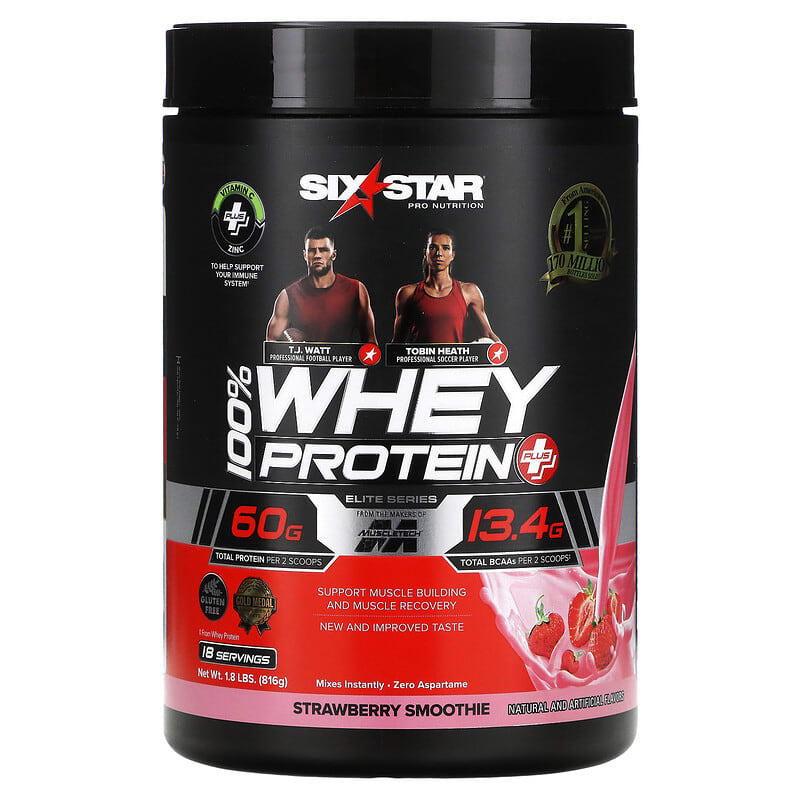 Six Star Elite Series 100% Whey Protein Plus Strawberry Smoothie 1.8 lbs (816 g) 8 Thực phẩm chức năng Six Star Elite Series 100% Whey Protein Plus Strawberry Smoothie 1.8 lbs (816 g) 631656716733