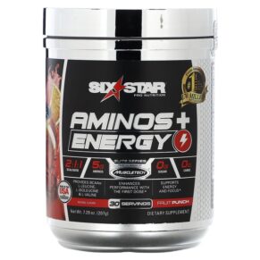 Thực phẩm chức năng Six Star Elite Series Aminos + Energy Fruit Punch 7.29 oz (207 g) 631656711554