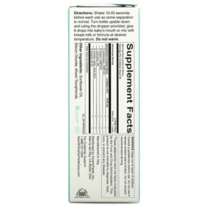 Thực phẩm bổ sung SmartyPants Baby Probiotic 0-24 Months Unflavored 0.27 fl oz (8 ml) 817053023456
