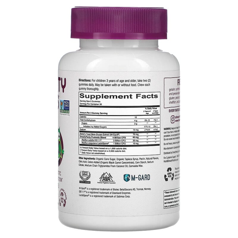 SmartyPants Kids Prebiotic and Probiotic Immunity Formula Grape 2 Billion CFU 60 Gummies 2 Thực phẩm bổ sung SmartyPants Kids Prebiotic and Probiotic Immunity Formula Grape 2 Billion CFU 60 Gummies 817053020011