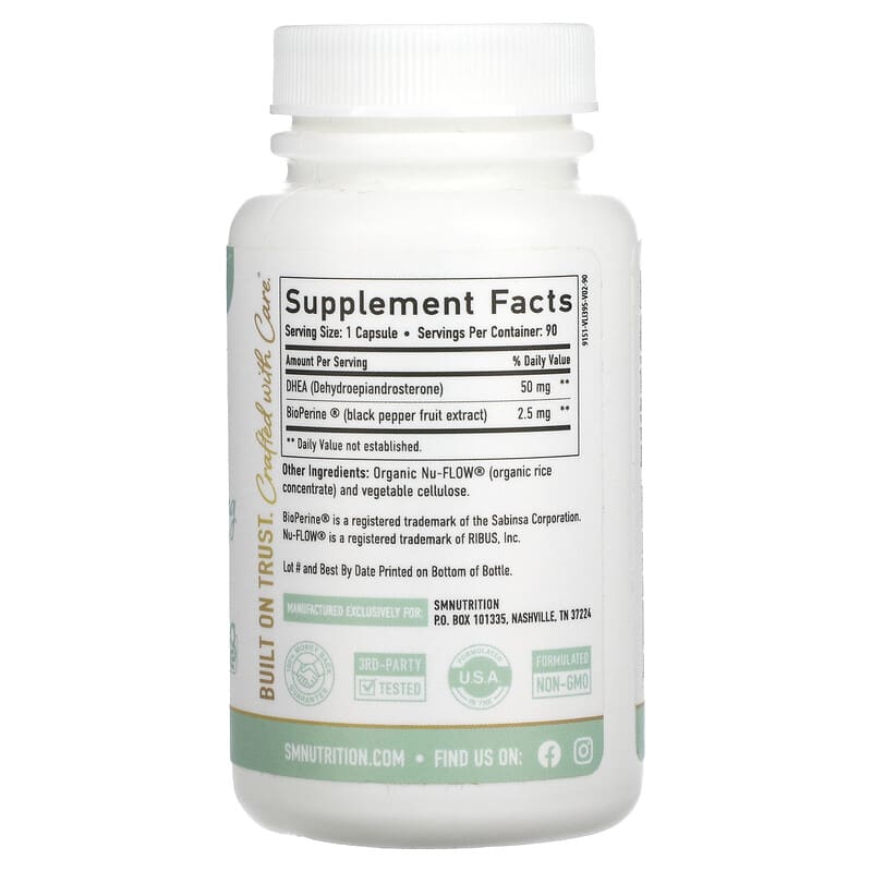 SMNutrition DHEA with Bioperine 50 mg 90 Capsules 2 Thực phẩm bổ sung SMNutrition DHEA with Bioperine 50 mg 90 Capsules 850005458067