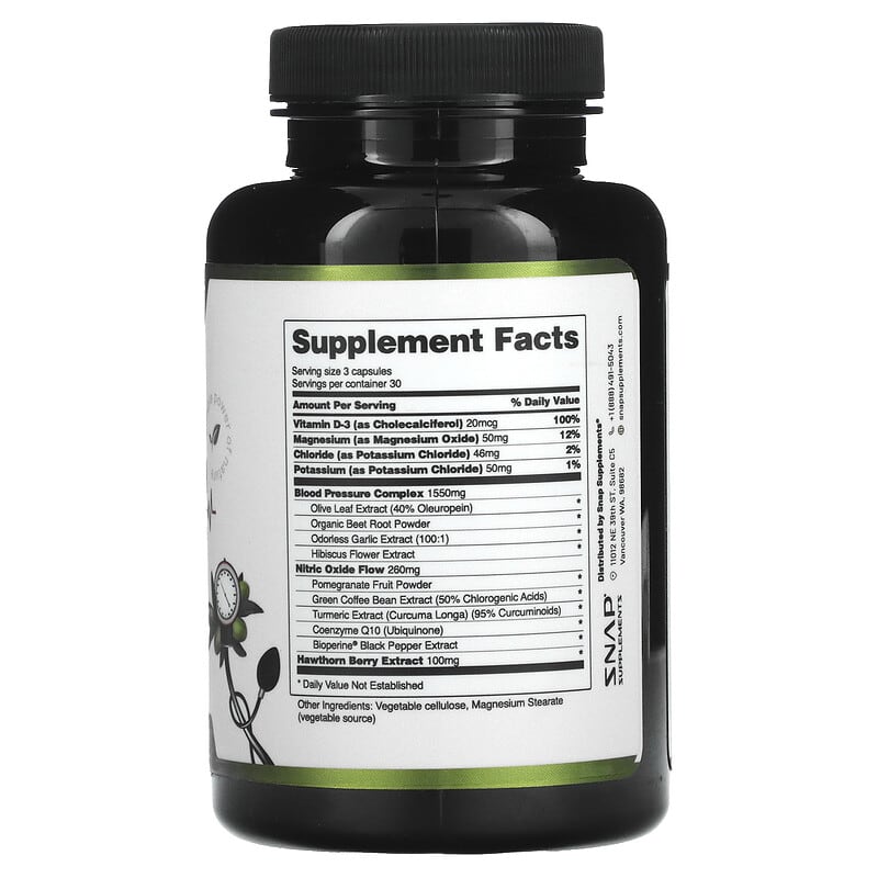 Snap Supplements Heart Health 90 Capsules 2 Thực phẩm bổ sung Snap Supplements Heart Health 90 Capsules 850039253195