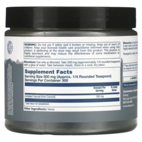 Thực phẩm bổ sung Solaray Activated Charcoal Powder 500 mg 5.3 oz (150 g) 076280426083