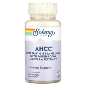 Thực phẩm chức năng Solaray AHCC Plus NAC & Beta Glucan With Mushroom Mycelia Extract 30 Vegecaps 076280749748