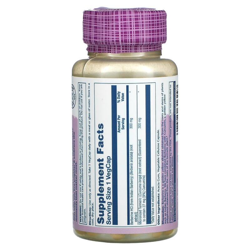Solaray Berberine & Curcumin 60 VegCaps 2 Thực phẩm bổ sung Solaray Berberine & Curcumin 60 VegCaps 076280316247