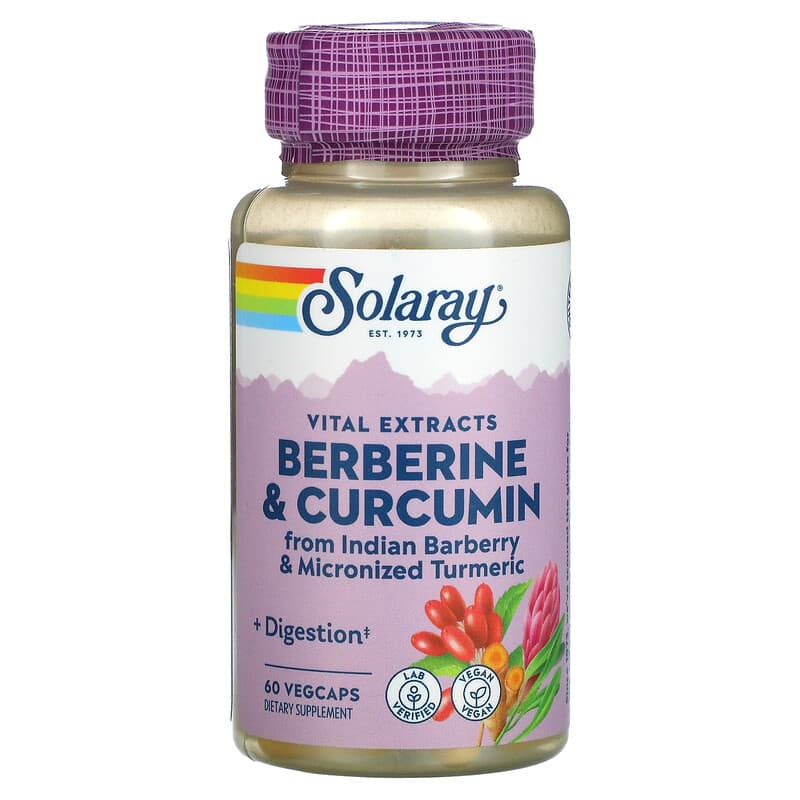 Solaray Berberine & Curcumin 60 VegCaps 8 Thực phẩm chức năng Solaray Berberine & Curcumin 60 VegCaps 076280316247