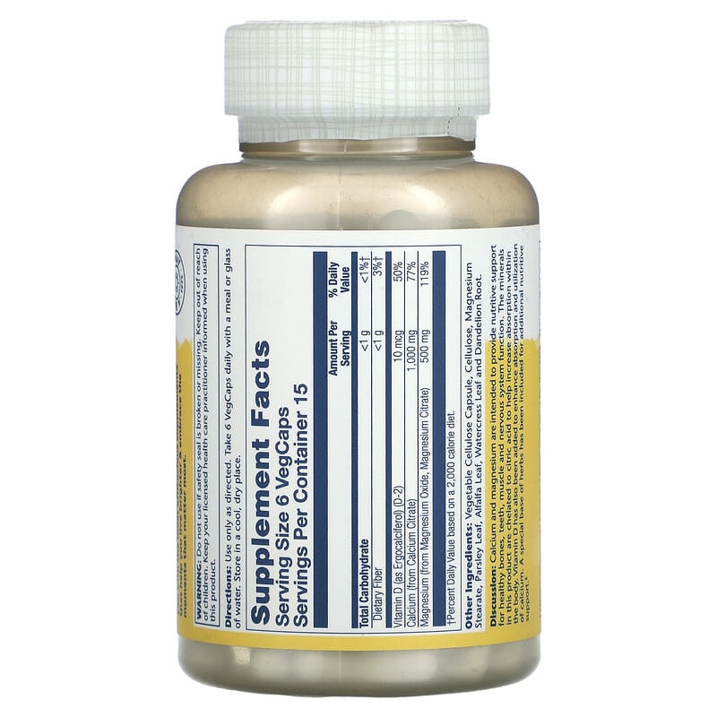 Solaray Cal-Mag Citrate with Vitamin D-2 2:1 Ratio 90 VegCaps 2 Thực phẩm bổ sung Solaray Cal-Mag Citrate with Vitamin D-2 2:1 Ratio 90 VegCaps 076280045260