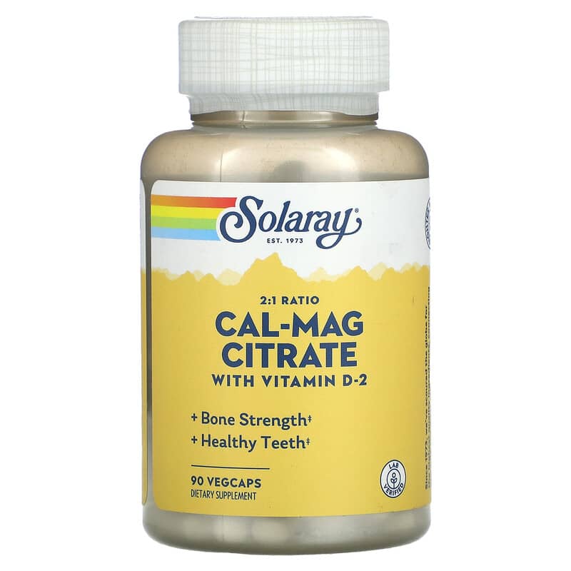 Solaray Cal-Mag Citrate with Vitamin D-2 2:1 Ratio 90 VegCaps 8 Thực phẩm chức năng Solaray Cal-Mag Citrate with Vitamin D-2 2:1 Ratio 90 VegCaps 076280045260