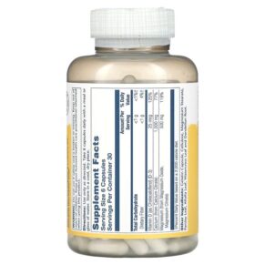 Thực phẩm bổ sung Solaray Cal-Mag Citrate with Vitamin D-3 2:1 Ratio 180 Capsules 076280884500