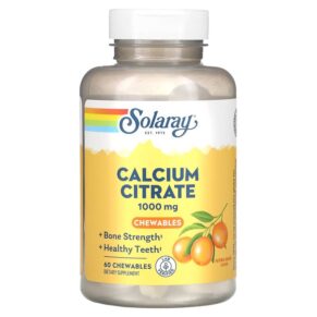 Thực phẩm chức năng Solaray Calcium Citrate Natural Orange 250 mg 60 Chewables 076280045840